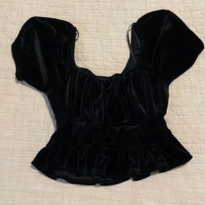 Velvet Peplum Top